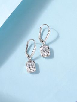 Ornate Jewels - 925 Silver Octagon American Diamond Glimmering Dangles Earring for Women & Girls
