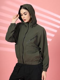 CHKOKKO - Women Standard Length Polyester Winter Sports Zipper Stylish Jacket