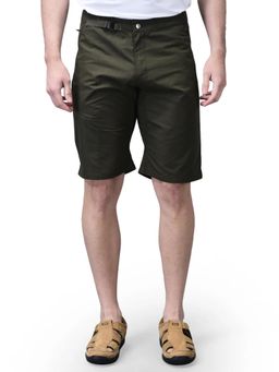 WOODLAND - Mens Solid Olive Shorts