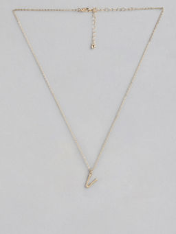 Twenty Dresses by Nykaa Fashion - Rhythms Of Alphabet V Necklace