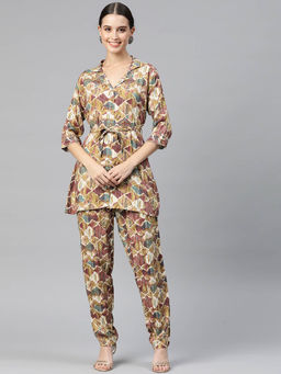 Readiprint - Shirt Style Rayon Fabric Multicolor Color Co-Ord Set (Set of 3)