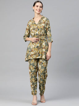 Readiprint - Shirt Style Rayon Fabric Multicolor Color Co-Ord Set (Set of 3)