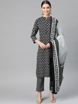 Readiprint - Straight Style Cotton Kurta with Pant & Dupatta (Set of 3)