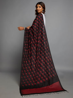 ArtEastri - Handloom Black Woven Silk Dupatta