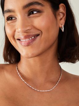 Accessorize London - Sterling Silver-Plated Twist Chain Necklace