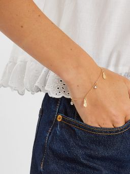 Accessorize London - White Pineapple Charm Station Bracelet