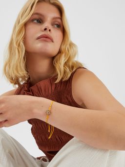 Accessorize London - White Sun Charm Cord Bracelet