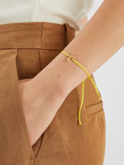 Accessorize London - Yellow Palm Charm Cord Bracelet
