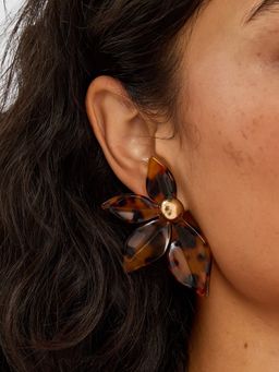 Accessorize London - Multi-Color Tort Flower Statement Drop Earrings