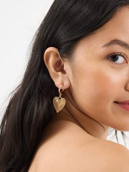 Accessorize London - Gold Sacred Heart Hoop Earrings