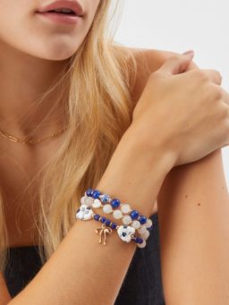 Accessorize London - Blue Country Charm Bead Bracelets (Pack of 3)
