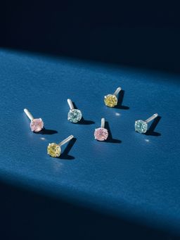 Accessorize London - Multi-Color 925 Sterling Silver Diamante Stud Earrings (Pack of 3)