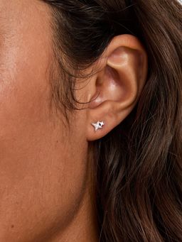Accessorize London - White 925 Sterling Silver Star Climber Stud Earrings