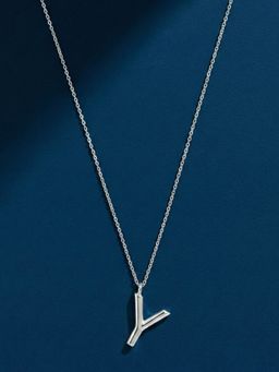 Accessorize London - 925 Sterling Silver Initial Y Pendant Necklace