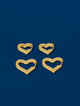 Accessorize London - 14K Gold-Plated Heart Hoop Earrings (Pack of 2)