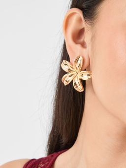 Accessorize London - Gold Flower Stud Earrings