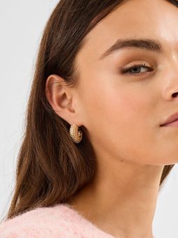 Accessorize London - Gold Mini Bobble Texture Hoop Earrings