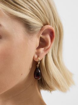 Accessorize London - Brown Resin Drop Hoop Earrings