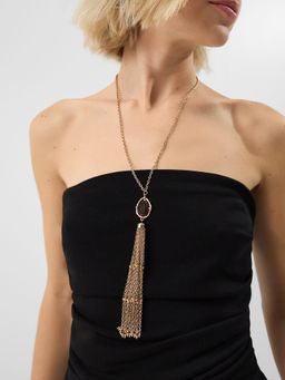 Accessorize London - Black Statement Tassel Necklace