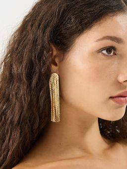 Accessorize London - Gold Snake Chain Fringe Drop Earrings