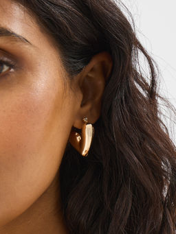 Accessorize London - Gold Bubble Heart Hoop Earrings