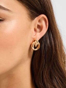 Accessorize London - Gold Statement Knot Stud Earrings