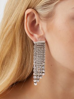 Accessorize London - White Chandelier Double Layer Drop Earrings