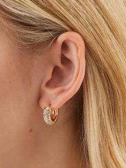 Accessorize London - White Diamante Huggie Hoop Earrings