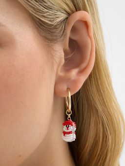 Accessorize London - Multi-Color Snowman Beaded Huggie Hoops