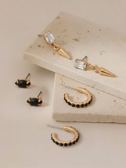 Accessorize London - Multi-Color Spike Hoop & Stud Earrings (Pack of 3)