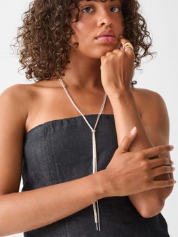 Accessorize London - Silver Slinky Lariat Necklace