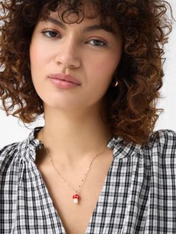 Accessorize London - Red Mushroom Pendant Necklace