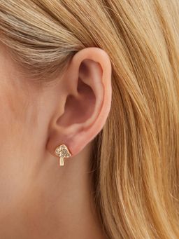 Accessorize London - White Diamante Mushroom Stud Earrings