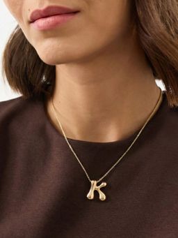 Accessorize London - Gold Bubble Initial K Pendant Necklace