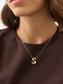 Accessorize London - Gold Bubble Initial S Pendant Necklace
