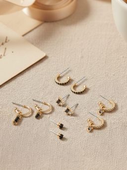 Accessorize London - Multi-Color Gemstone Stud & Hoop Earrings (Pack of 5)