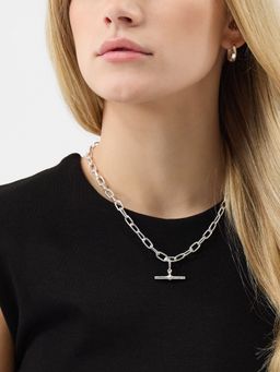 Accessorize London - Silver Chunky T-Bar Charm
