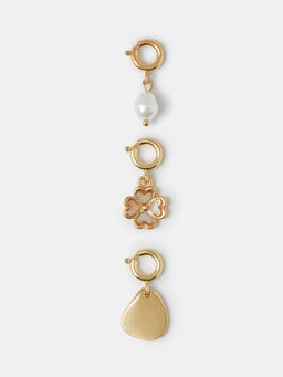 Accessorize London - Gold Vintage Pearl Charms (Pack of 3)