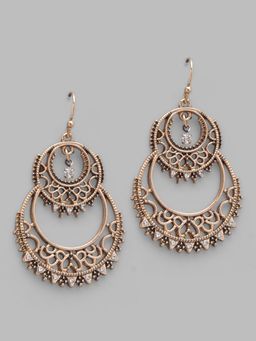 Globus - Gold Plated Geometric Drop Earring-3619270001