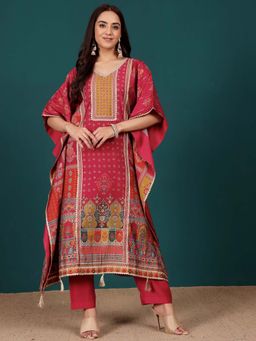 Varanga - Women Pink Printed Kaftan with Pant (Set of 2)