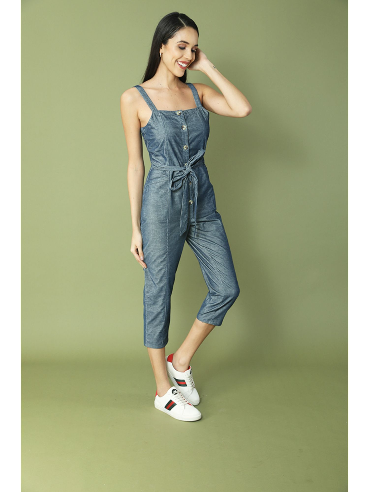 Uber-Chic Denim Jumpsuit (XS 