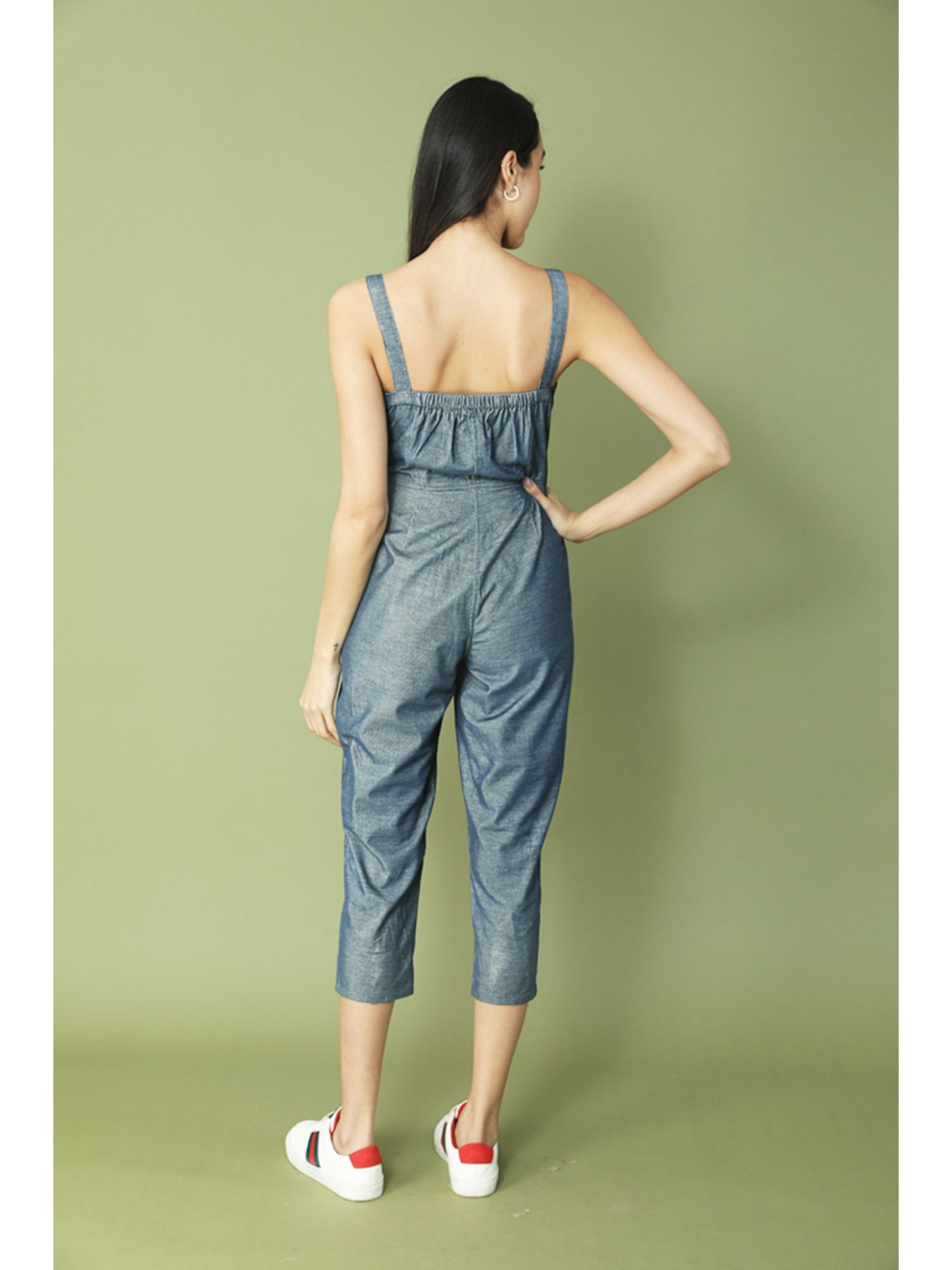 Uber-Chic Denim Jumpsuit (XS 