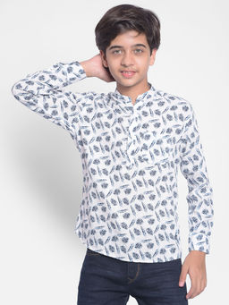 CRIMSOUNE CLUB - Boys Blue Floral Kurta