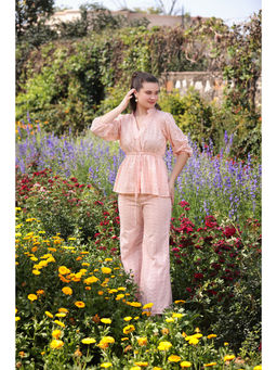 GAURI DESIGNER APPARELS - Peach Elegance Co-Ord (Set of 2)