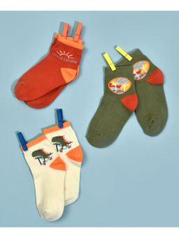 Mi Arcus - Dinomite Earthy Socks Knitted Vanilla Ice (Pack of 3)