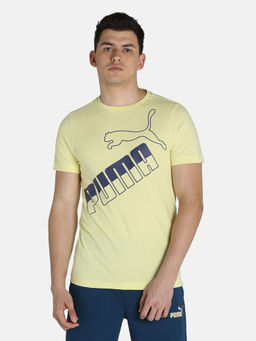 Puma - Big Logo Tee Men Yellow T-shirt