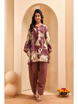 Vaasva Jaipur - Women Brown Floral Printed Co-Ord Set