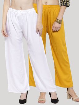Clora Creation - Women Rayon Solid Multi-Color Regular Palazzos (Pack Of 2)