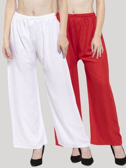 Clora Creation - Women Rayon Plain Multi-Color Regular Palazzos (Pack Of 2)