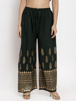 Clora Creation - Women Green Rayon Printed Regular Palazzo